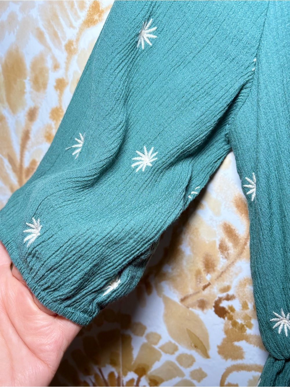 Sweet Salt Embroidered Boho Midi Dress | Emerald Green Coastal Cottagecore - Picture 8 of 11